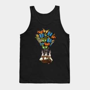 Boston Terriers Dog Butterfly Hot Air Balloon Tank Top